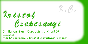 kristof csepcsanyi business card