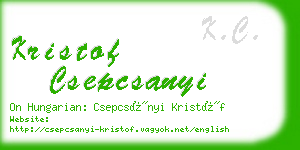 kristof csepcsanyi business card